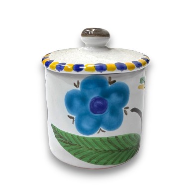 Handmade sicilian ceramic container with lid Lampione ceramiche de simone Handmade sicilian ceramic container with lid Lampione ceramiche de simone